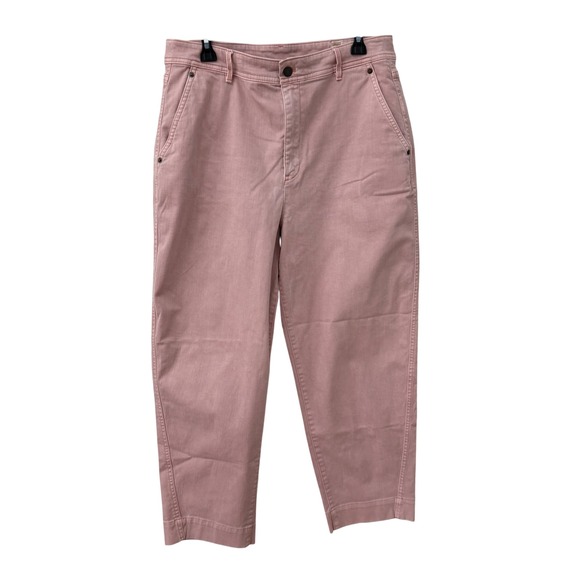 GAP Pants - Gap Barrel Khaki Pants Size 14 Pink High Rise Relaxed Tapered Cropped Trousers